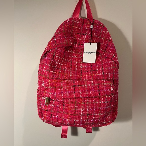 NWT Generation Love Eden Tweed Backpack - Hot Pink 💗 - Picture 4 of 14